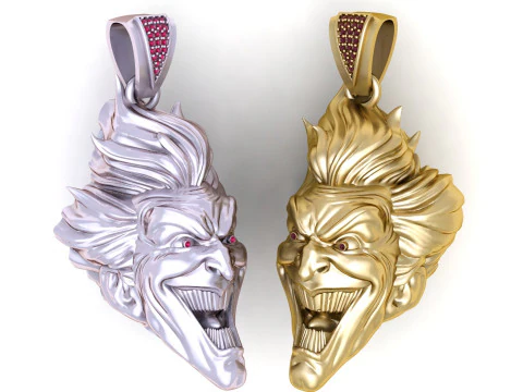 Evil Laugh Clown Face Pingente Horror Personagem Charme 3D Modelo de Impressão 3D