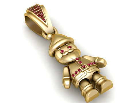 Cute Santa Claus Character Pendant Festive Charm 3D Printable 3D Print Model