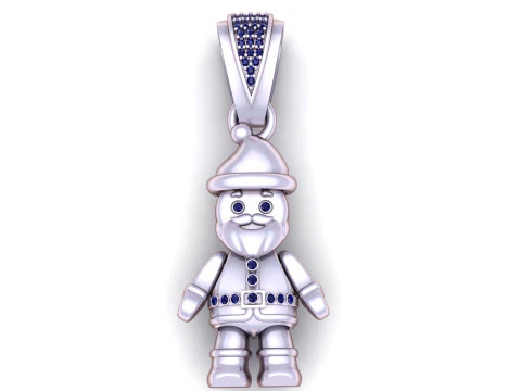 Cute Santa Claus Character Pendant Festive Charm 3D Printable 3D Print Model
