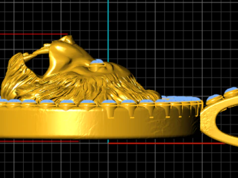 Fierce Bear Head Medallion Pendant Round Halo Coin Charm 3D Printable 3D Print Model