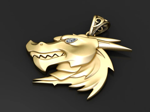 Fierce Bear Head Medallion Pendant Round Halo Coin Charm 3D Printable 3D Print Model