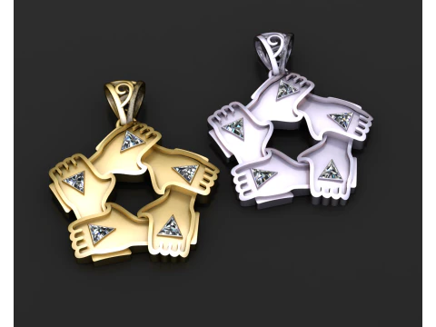 Fierce Bear Head Medallion Pendant Round Halo Coin Charm 3D Printable 3D Print Model