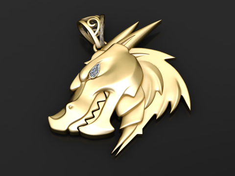 Pendentif m&eacute;daillon t&ecirc;te d'ours f&eacute;roce, breloque ronde en forme de halo, imprimable en 3D Modèles 3D en vedette