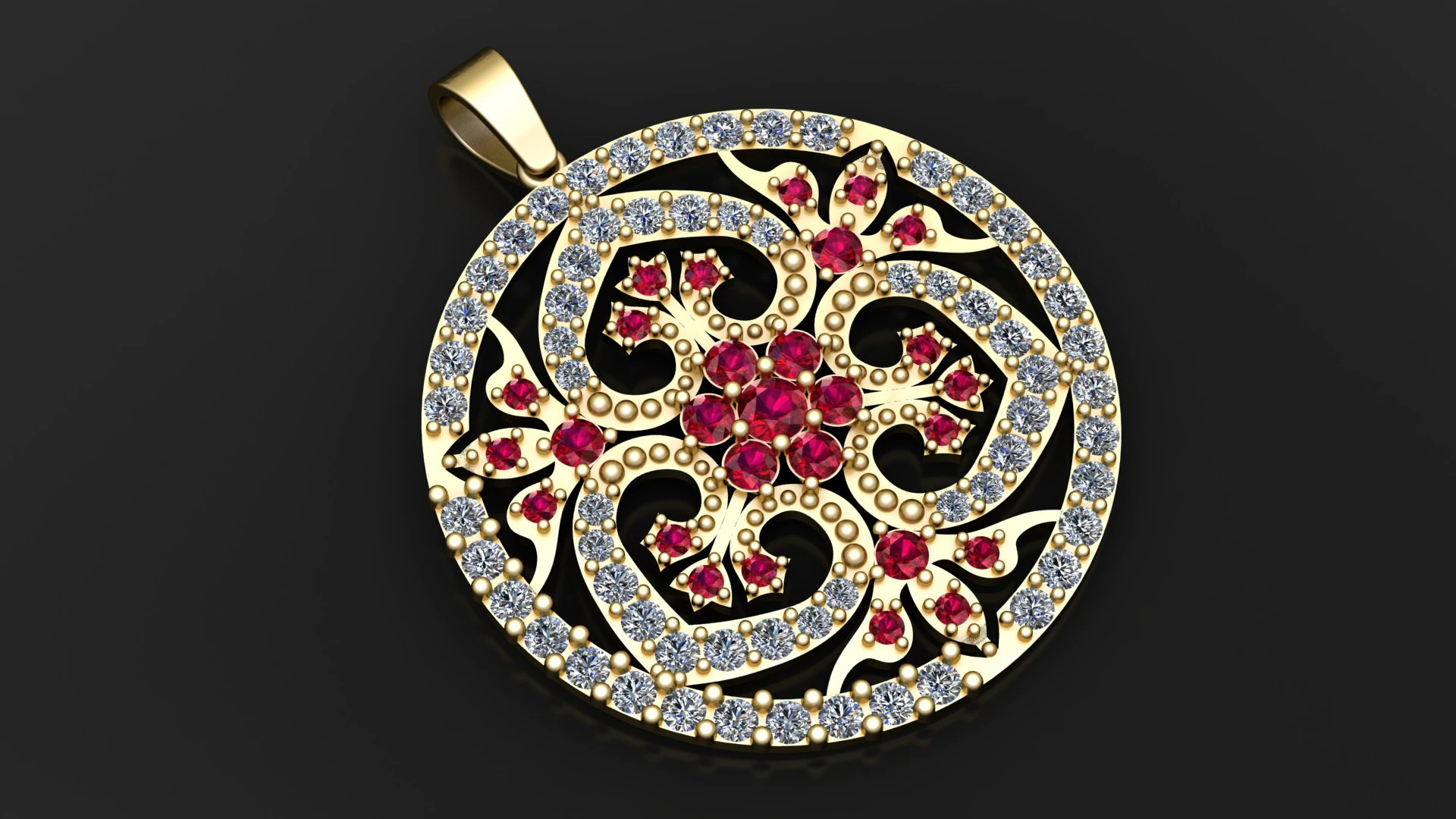 Fierce Bear Head Medallion Pendant Round Halo Coin Charm 3D Printable 3D Print Model .c4d .max .obj .3ds .fbx .stl .blend 