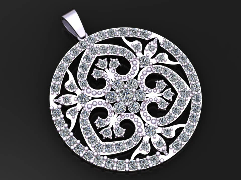 Fierce Bear Head Medallion Pendant Round Halo Coin Charm 3D Printable 3D Print Model