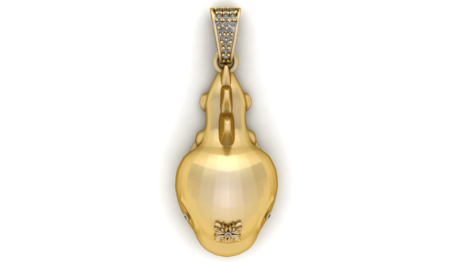 Minimalist Gold Rhino Head Pendant Luxury Wildlife 3D CAD Model 3D Print Model .c4d .max .obj .3ds .fbx .stl .blend 