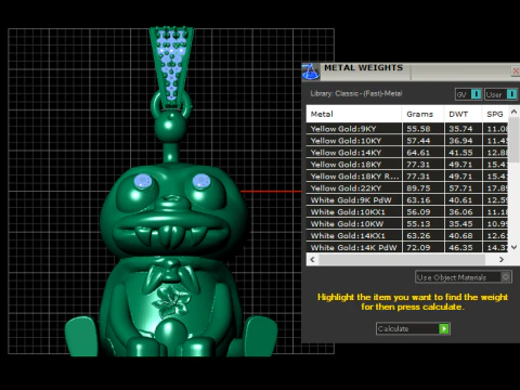 Simpatico ciondolo in oro con rana cartone animato con ciondolo di lusso con occhi di diamante Modello di stampa 3D