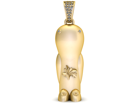 Роскошный золотой кулон-идол-хранитель с бриллиантами, современный минимальный духовный шарм 3D Принт Модель
