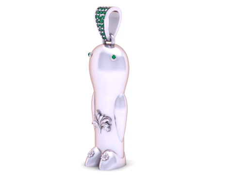Luxury Diamond-Set Gold Guardian Idol Pendant Modern Minimal Spiritual Charm 3D Print Model