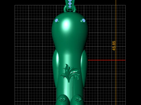 Luxury Diamond-Set Gold Guardian Idol Pendant Modern Minimal Spiritual Charm 3D Print Model