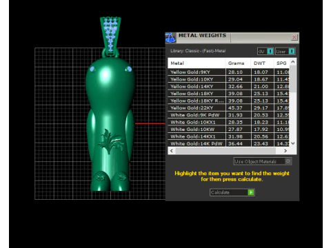 Luxury Diamond-Set Gold Guardian Idol Pendant Modern Minimal Spiritual Charm 3D Print Model