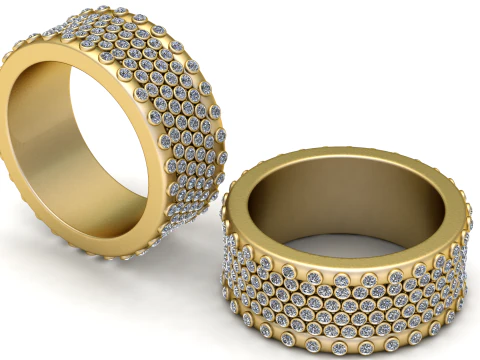 Pendentif barre pav&eacute; de diamants, breloque rectangulaire de luxe en or Modèles 3D en vedette