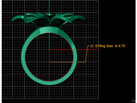 Royal Bloom Flower Ring Emerald Center 3D Printable 3D Model