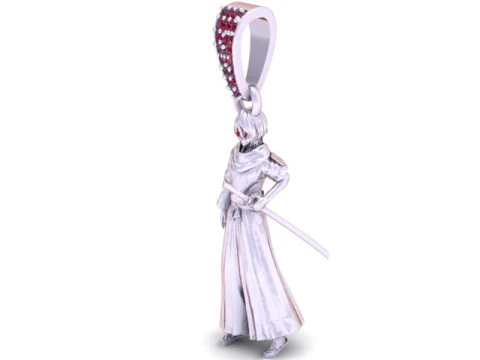 Mystic Warrior Figure Pendant Emerald Bail 3D Printable 3D Model