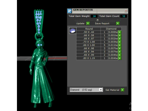 Mystic Warrior Figure Pendant Emerald Bail 3D Printable 3D Model