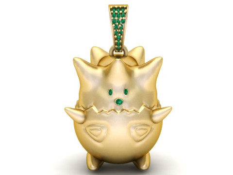 Cute Monster Charm Pendant Emerald Detail 3D Printable 3D Model