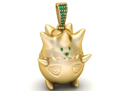 Cute Monster Charm Pendant Emerald Detail 3D Printable 3D Model