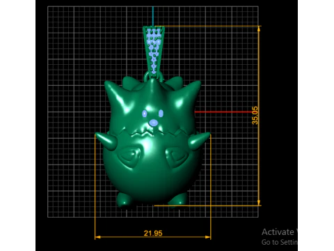 Cute Monster Charm Pendant Emerald Detail 3D Printable 3D Model