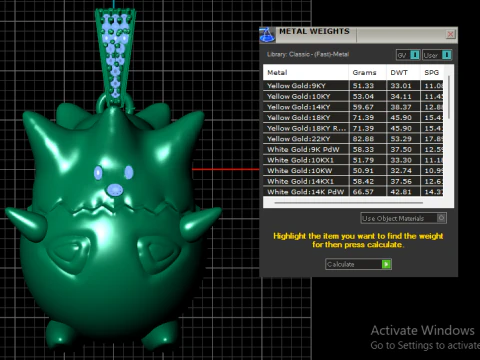 Cute Monster Charm Pendant Emerald Detail 3D Printable 3D Model