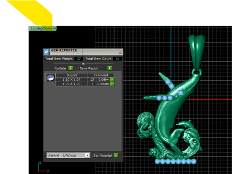 Luxury Swan Curve Diamond Pendant 3D Printable Jewelry Model 3D Model