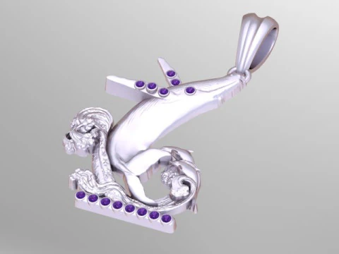 Luxury Swan Curve Diamond Pendant 3D Printable Jewelry Model 3D Model
