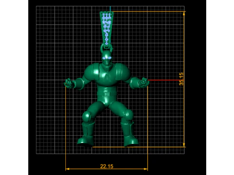 Superhero Armor Figure Pendant 3D Printable 3D Model