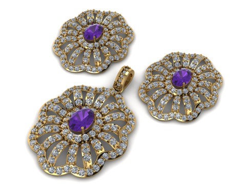 Perhiasan Pengrajin Elit CAD Suite Pernyataan Botani Mode Cetak 3D Kerawang Geometris Modern Model Cetak 3D