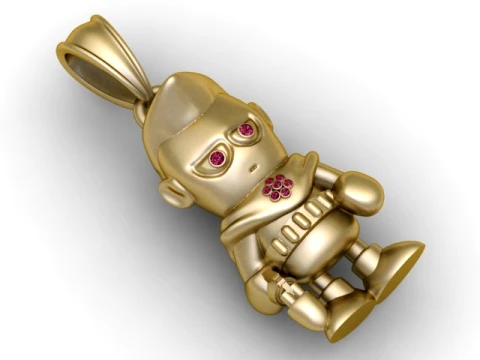 Robot Doll Pendant 3D Model