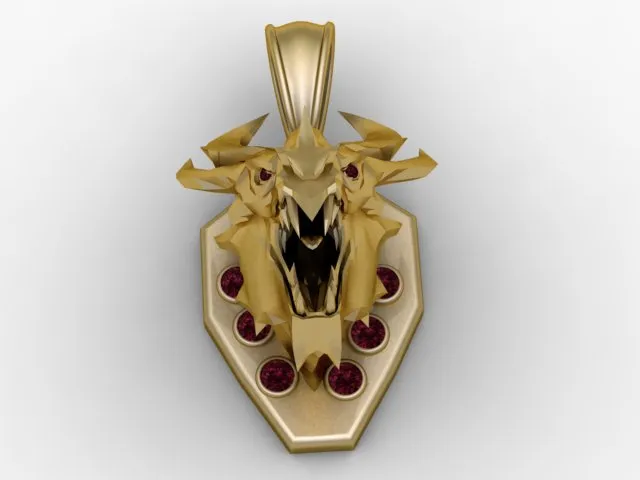 Dragon Head Pendant 3D Model .c4d .max .obj .3ds .fbx .stl .blend 