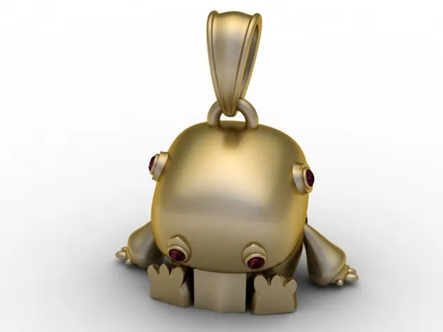 Cute Frog Pendant 3D Model .c4d .max .obj .3ds .fbx .stl .blend 