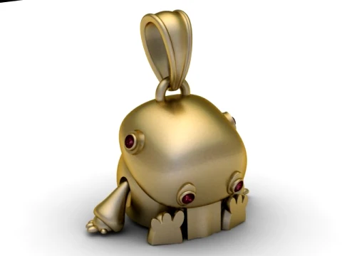 Cute Frog Pendant 3D Model