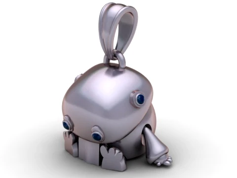 Cute Frog Pendant 3D Model
