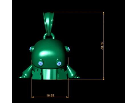 Cute Frog Pendant 3D Model