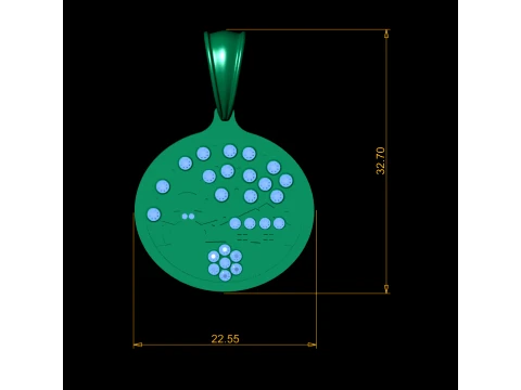 Snowman Scene Pendant 3D Model