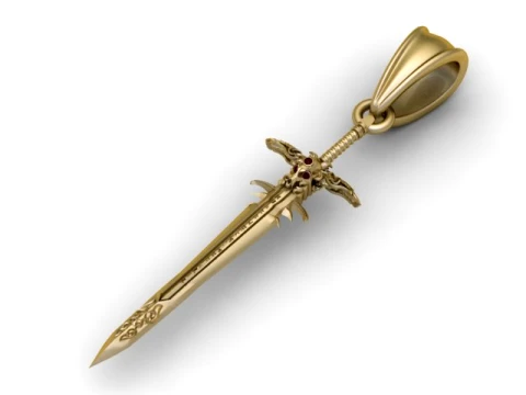 Knight Sword Pendant 3D Model