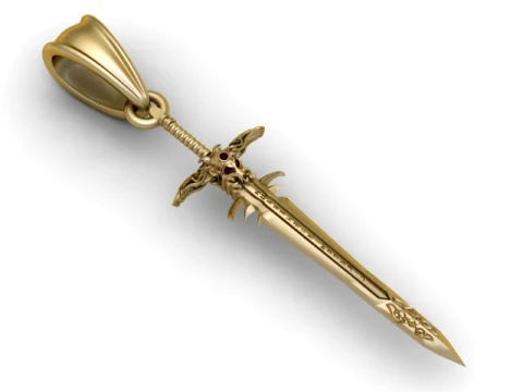 Knight Sword Pendant 3D Model