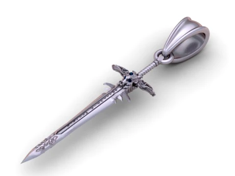 Knight Sword Pendant 3D Model