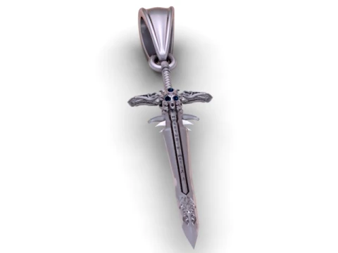 Knight Sword Pendant 3D Model