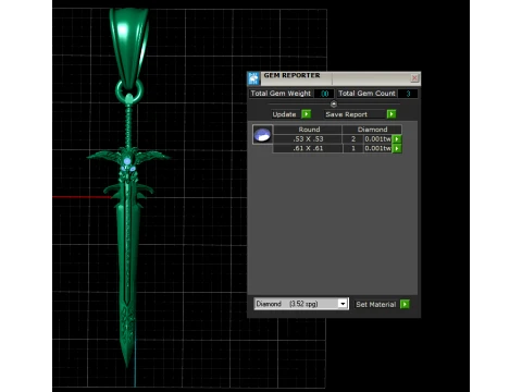 Knight Sword Pendant 3D Model