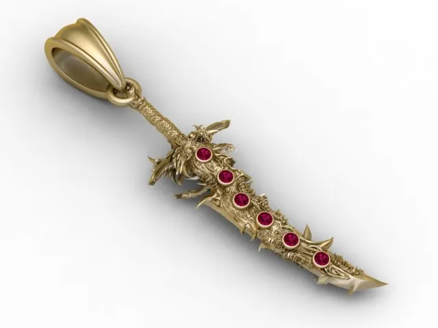 Warrior Spike Sword 3D Model .c4d .max .obj .3ds .fbx .stl .blend 