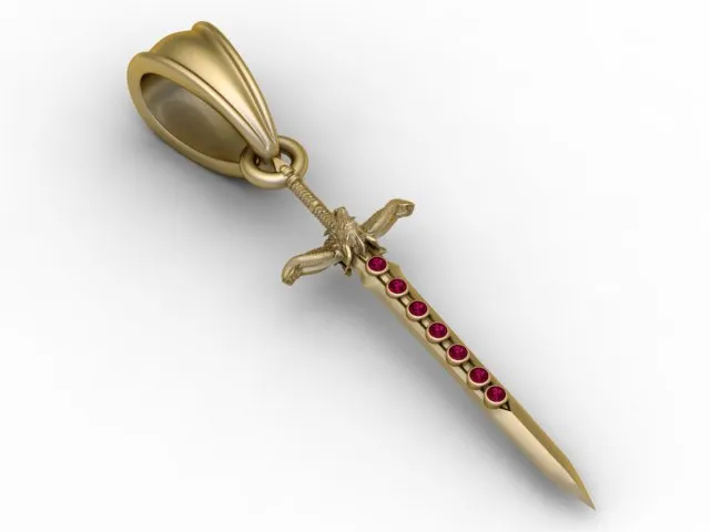 Dragon Warrior Sword 3D Model .c4d .max .obj .3ds .fbx .stl .blend 