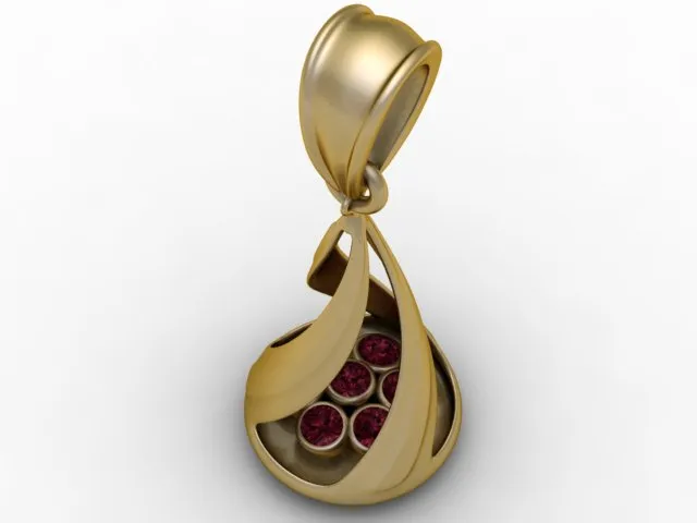 Royal Twister Pendant 3D Model .c4d .max .obj .3ds .fbx .stl .blend 