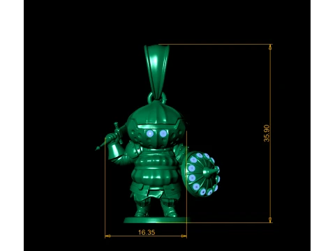 Monster Knight Pendant 3D Model