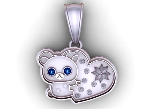 Bear Heart Pendant 3D Model