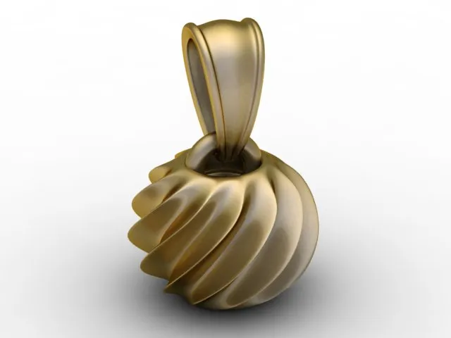 Shell Twist Pendant 3D Model .c4d .max .obj .3ds .fbx .stl .blend 