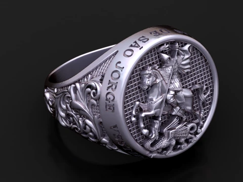 Royal Military Heritage Signet Ring 3D Print Model