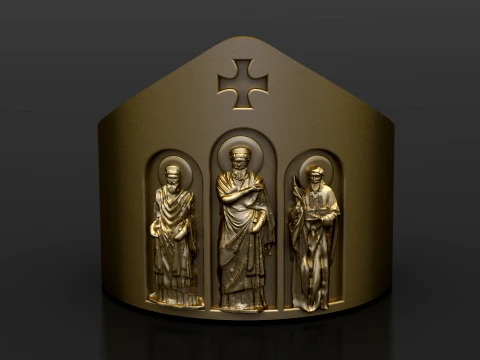 Sacred Saints Religious Band Ring 3D Print Model