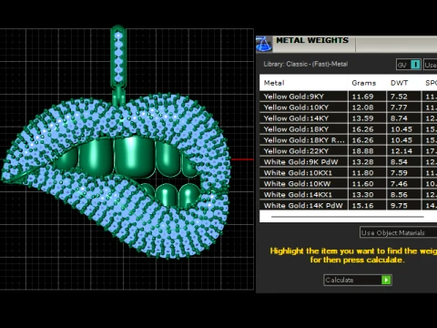 Luxury Diamond Grillz Mouth Pendant 3D Print Model