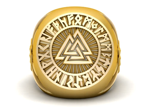Valknut Viking Signet Ring 3D Mod 3D Print Model