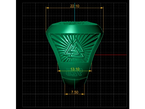 Valknut Viking Signet Ring 3D Mod 3D Print Model